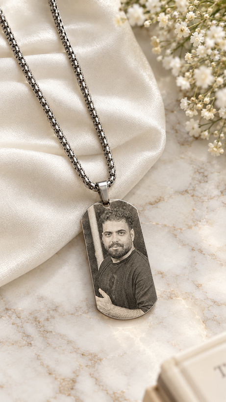 گردنبند پلاک حک چهره